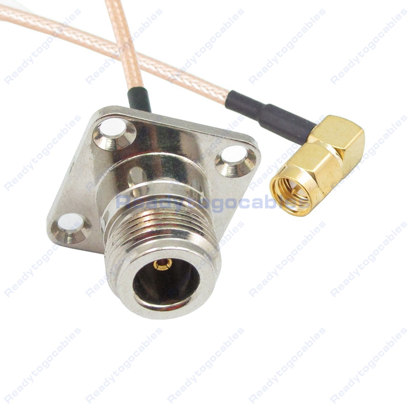 USA-CA RG316 DS SMA FEMALE ANGLE to MMCX MALE ANGLE Coaxial RF Pigtail Cable 