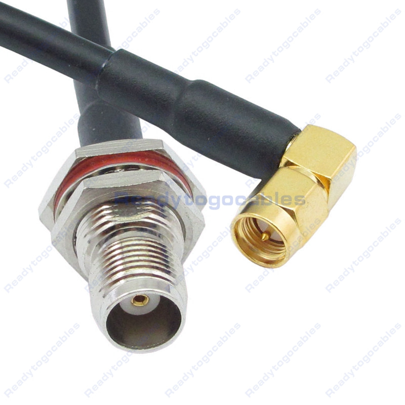 USA-CA RG316 SMA MALE ANGLE to SMB MALE BULKHEAD Coaxial RF Pigtail Cable