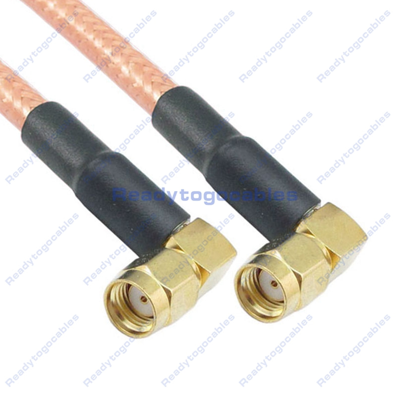 USA-CA RG142 BNC MALE to SMA MALE ANGLE Coaxial RF Pigtail Cable