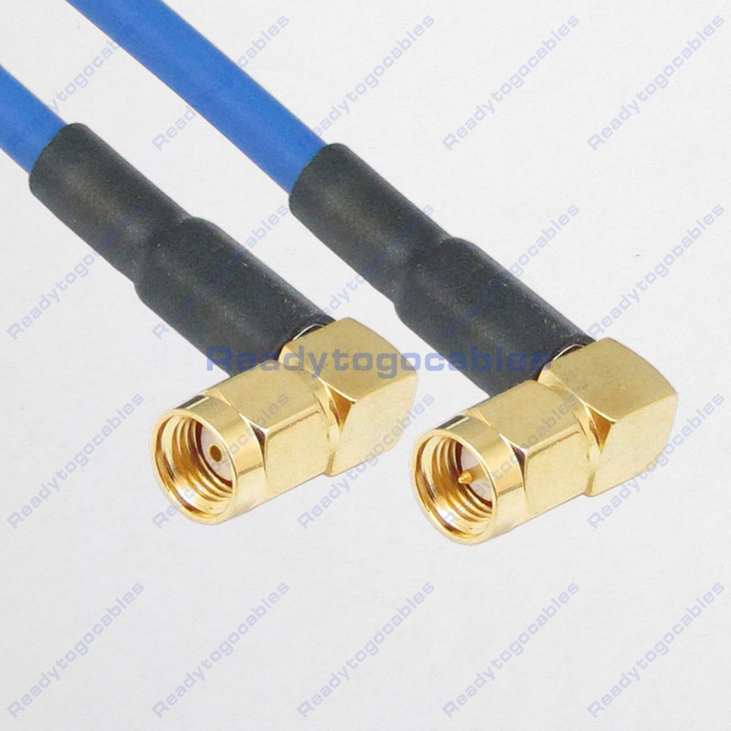 USA-CA RG402 Blue SMA MALE to SMA MALE ANGLE Coaxial RF Pigtail Cable